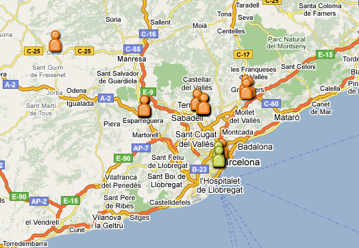 Familiars repartits per Catalunya