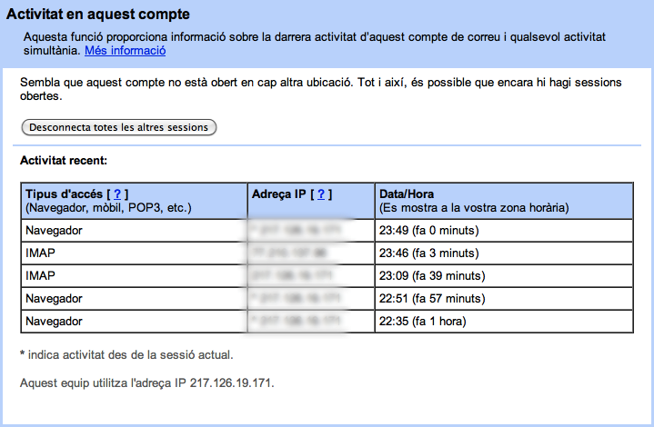 Informació de l'activitat