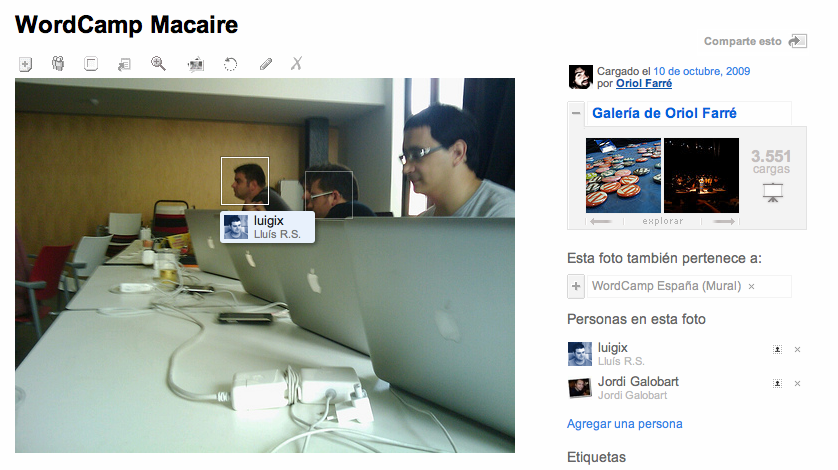 Etiquetar persones a Flickr