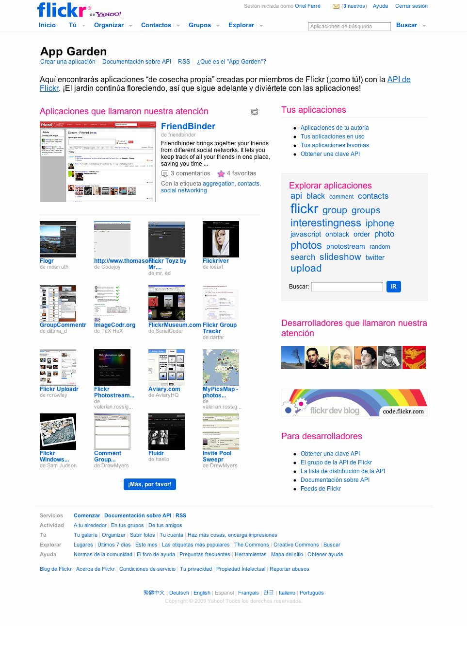 App Garden de Flickr