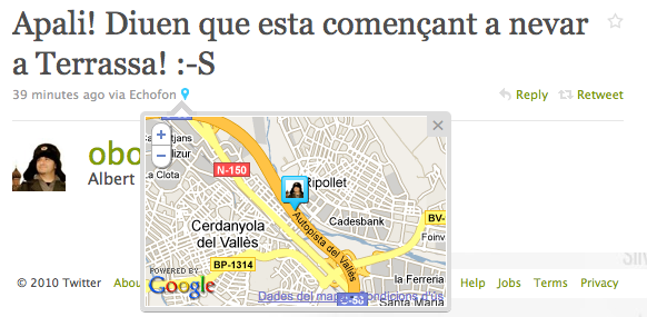 Twitter reforça la geolocalització