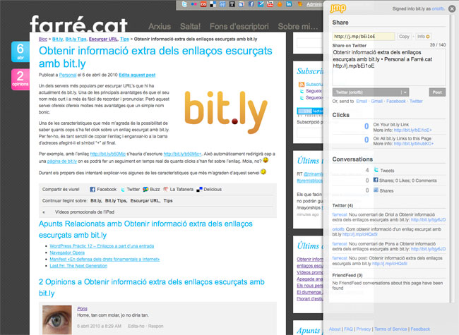 Compartir pàgines amb bit.ly